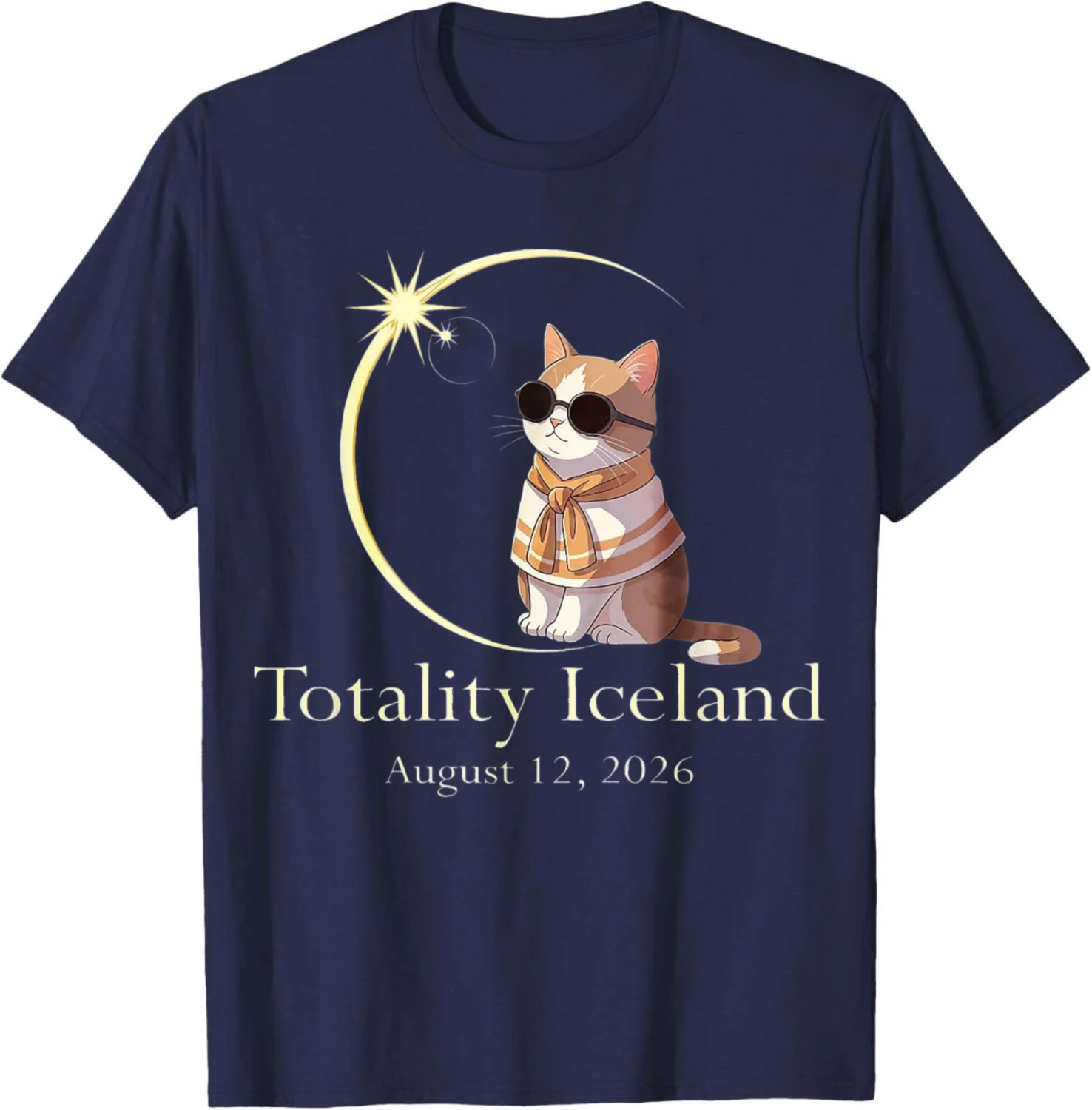 Totality Iceland Eclipse Cat Minimalist Astronomy T-Shirt Unisex Summer Streetwear Tops Casual Cotton Graphic T Shirts