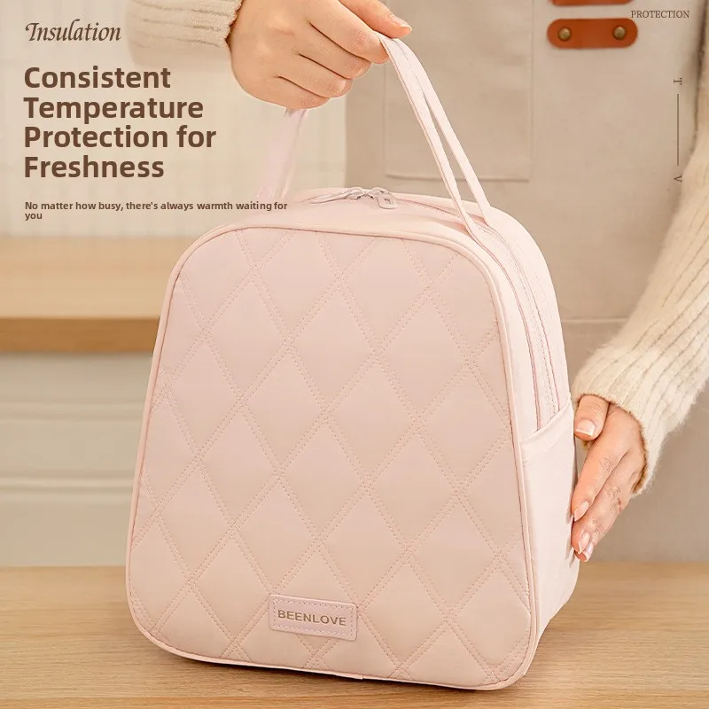 Portable Large Capacity Lunch Box Bag Commuter Handbag Fashionable Insulated Bag for Casual Travel And Kitchen Storage