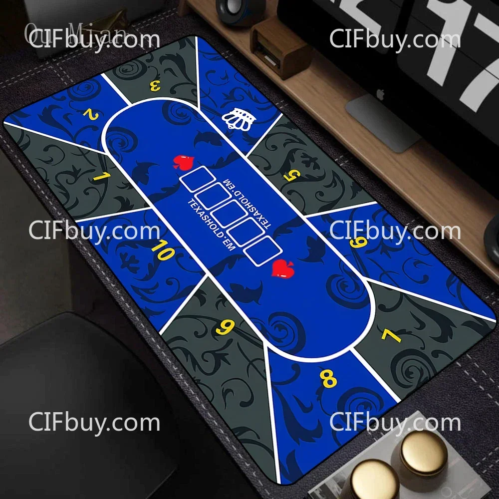CIFBUY Texas Holdem Poker Table Mat Thick Non-Slip Rubber Base Home Game Night Board Room Decor