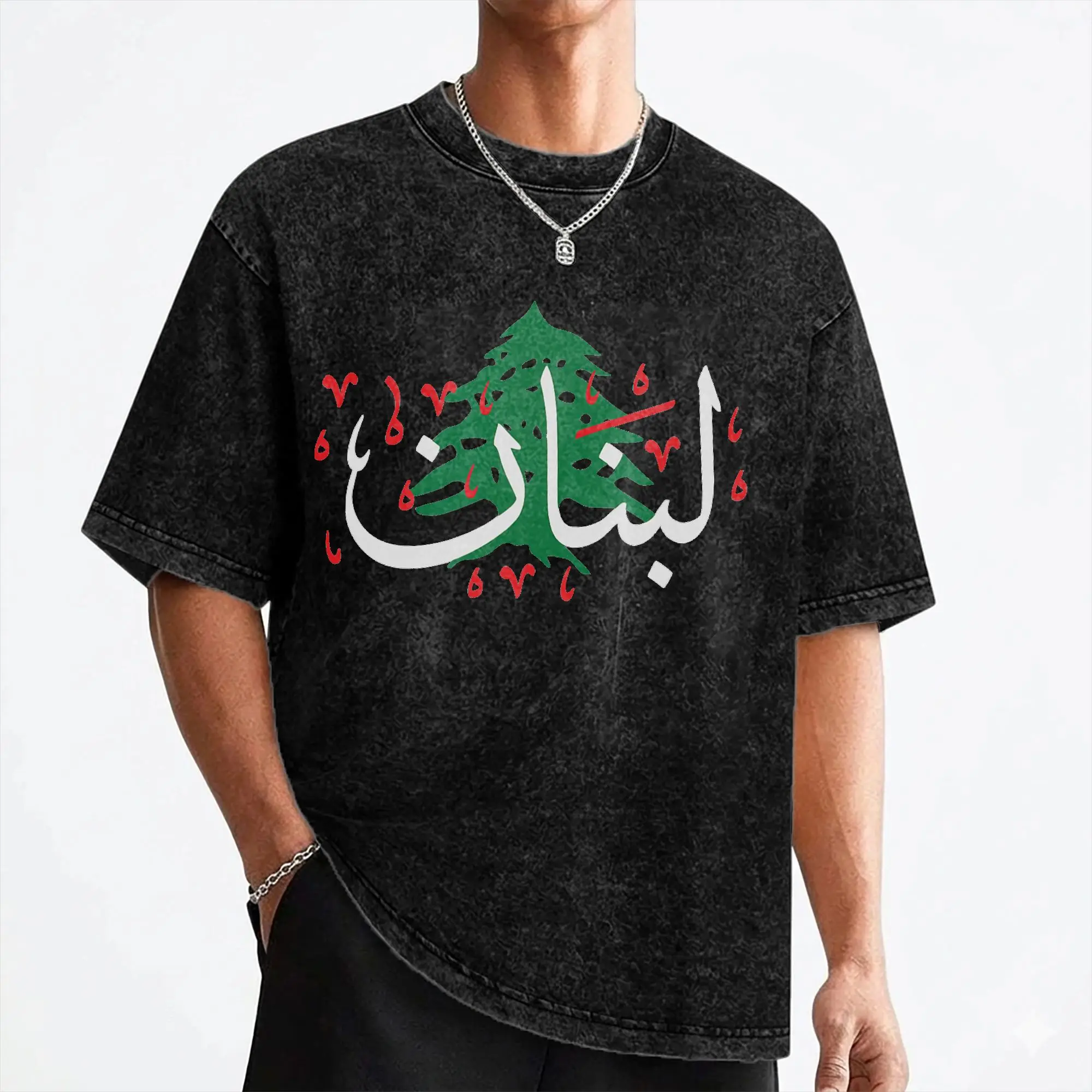 Lebanon Flag Map Beirut Cedar Tree Lebanese T Shirts Washed Short Sleeve Oversize T-Shirts Men Women Streetwear Summer Tops Tees