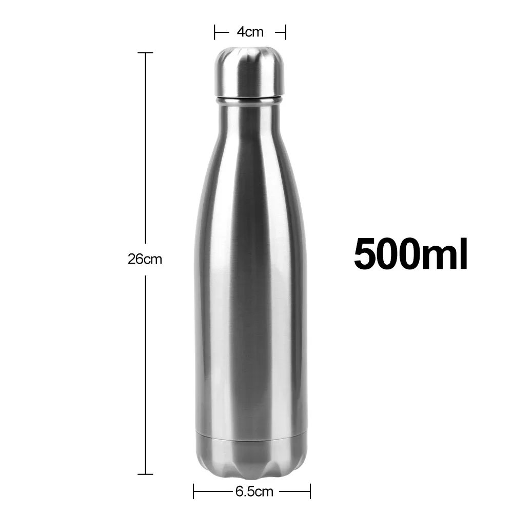 500ml For Sport Bottles Double-Wall Insulated Vacuum Flask BPA Free Thermos Stainless Steel Water Bottle Cola Water Beer Thermos