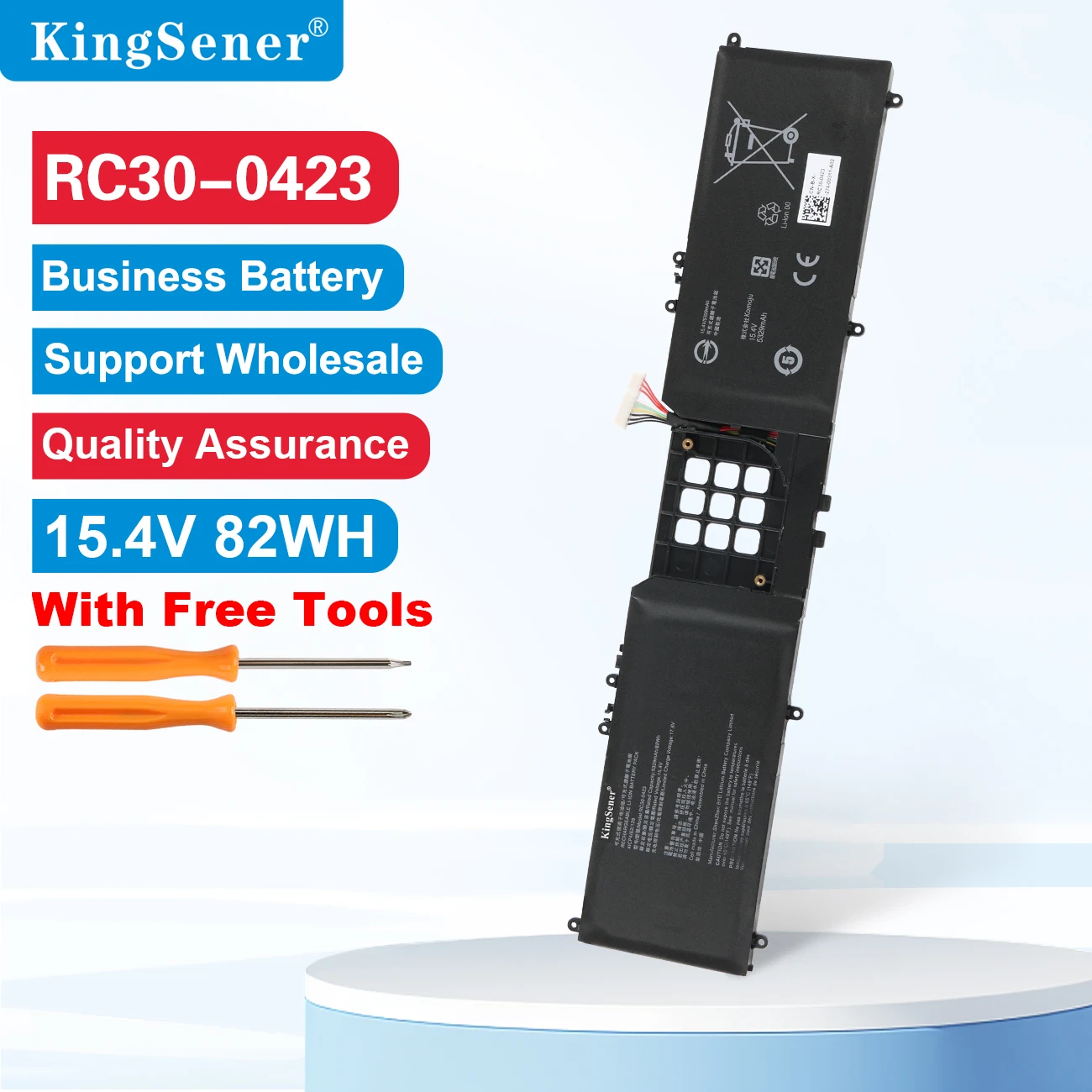 KingSener RC30-0423 Laptop Battery for Razer Blade 17 2022 RZ09-0423 RZ09-0423PEF3 Series 15.4V 5329mAh/82WH
