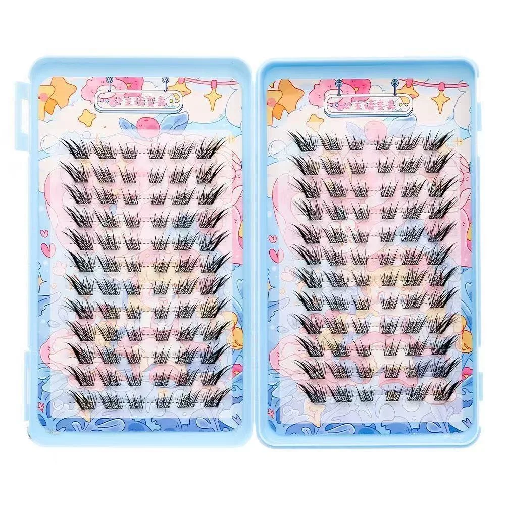 120 Clusters No Need Glue False Eyelashes Reusable Self-adhesive Fluffy Fox Eye Effect Thick Long Segmented Lash Tool