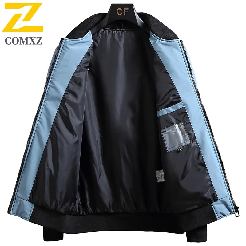 COMXZ Ultra Light Men Down Jacket Hiking Travel Thickened Warm Parka Casual Stand Collar Outdoor Cold Resistant Winter Down Coat