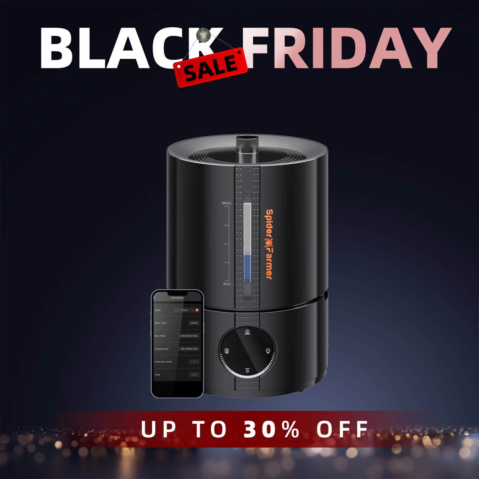 

Spider Farmer 5L Air Humidifier Ultrasonic Cool Mist Humidifier with RJ12 Cable