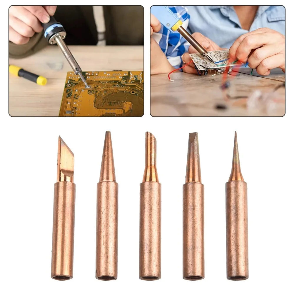 5-teilige Lötkolben, Kupfer-Eisenspitze, I/B/K/2,4 D/3C-Set, Lötstation, Lötspitze aus reinem Kupfer, Lötkolben-Werkzeuge