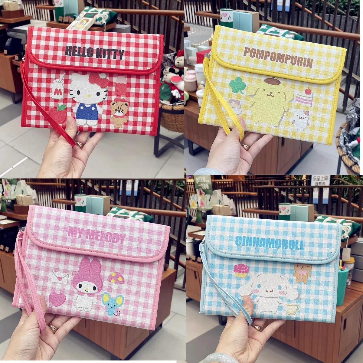 

hello kitty cute my melody kuromi sanrio cartoon hand account account passport large capacity storage bag lady birthday gift