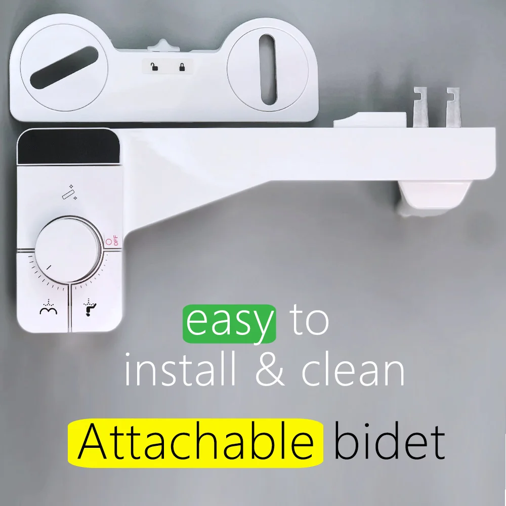 HiCHEON Bidet For Toilet Seat Attachment Non-electric Dual Nozzle Cleaning Butt Smart Cover Attachable Bidets