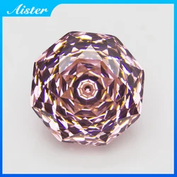 New 5A Padparadscha Millennium Octagon Rose Cut Cubic Zirconia Loose Gemstones for Jewerly Making