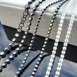 8yards SS8 To SS16 AB Sew On Rhinestones Trimmings for clothing DIY sewing accessories shinning trim  tailor