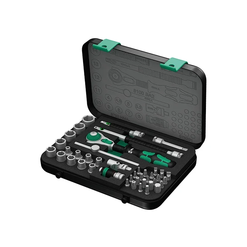 German wera vira hardware tool kit 8100 quick ratchet wrench socket screwdriver multi-functional repair kit