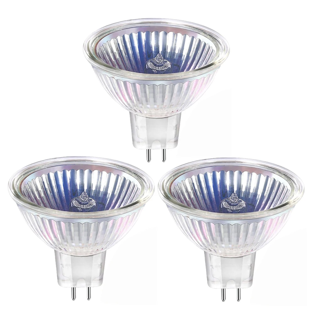 3-Pieces 12V 10W 35W 50W MR16 Halogen Light Bulbs Reflector Fiber Optic Light Bulb Ceiling Mount Spotlight Track Landscape Light