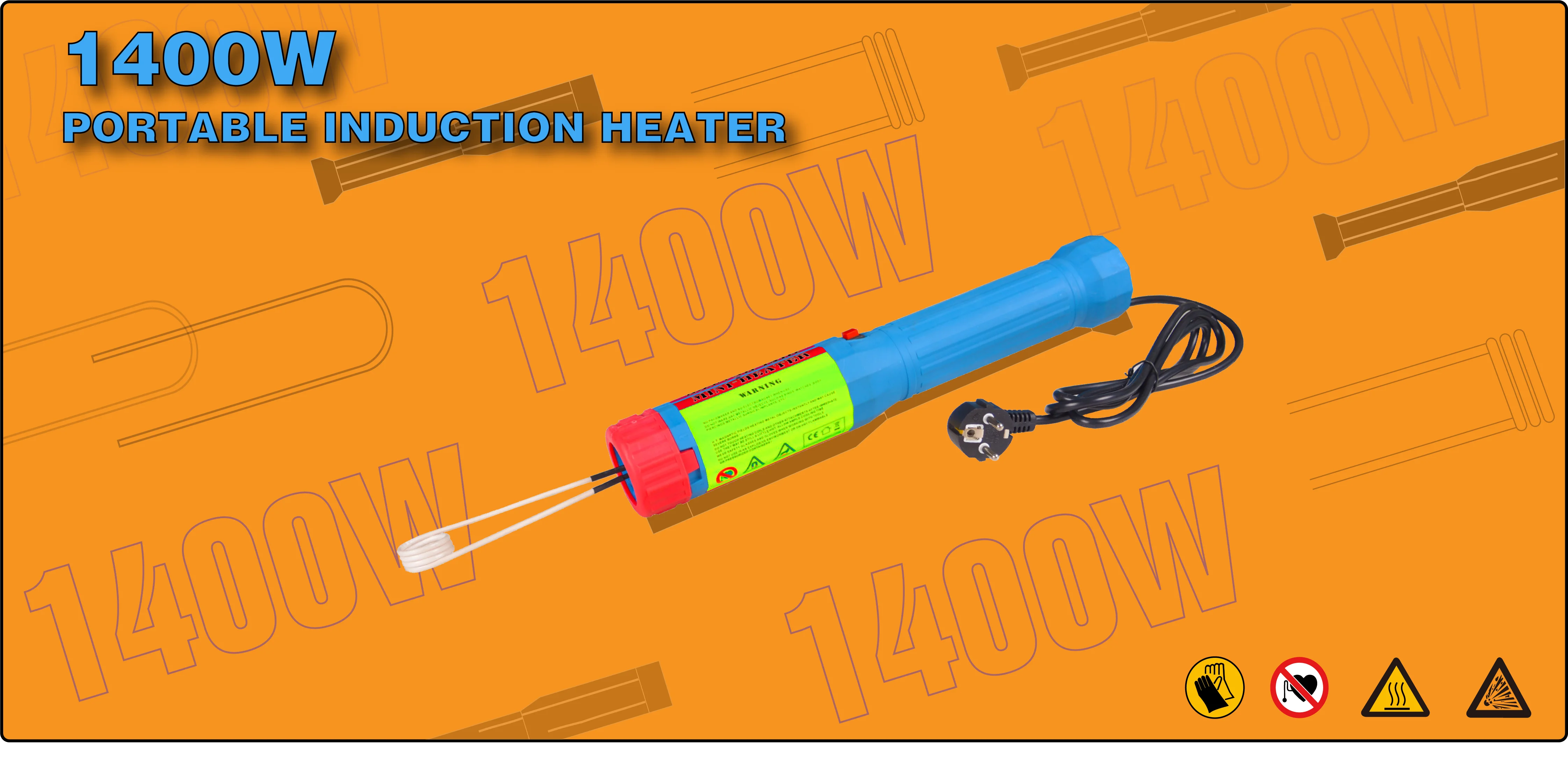 1400W Magnetic Induction Heater Kit Automotive Flameless Heat Induction Heating Machine 3 Coils Car Repair Tool 110V/220V