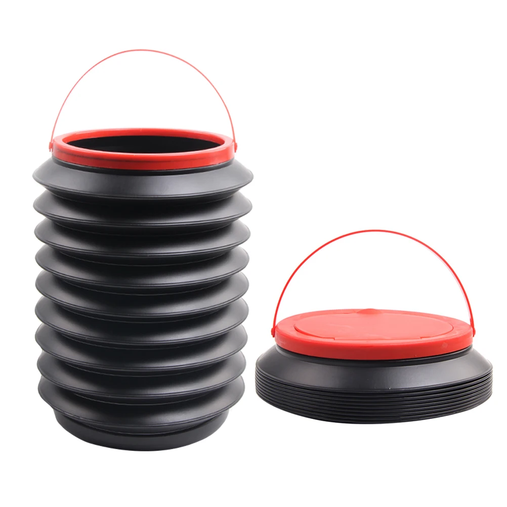 

2Pcs Car Trash Can Foldable Waste Container Durable Plastic Storage Bucket Multifunctional Telescopic Car Waste Barrel Water