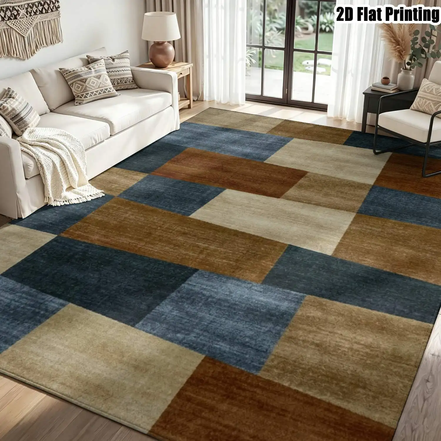 Dynamic Wave Striped Carpet Retro Mid Century Style Large Area Rug for Living Room Vibrant Salon Decorative Foot Pad