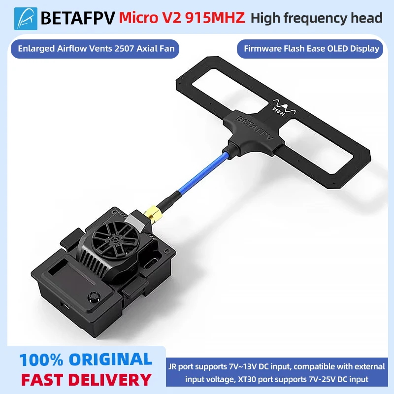 Betafpv micro tx v2 módulo elrs 915mhz 2w rf potência embutida tcxo cnc antena sma para óculos fpv/drones fpv de longo alcance quadcopter