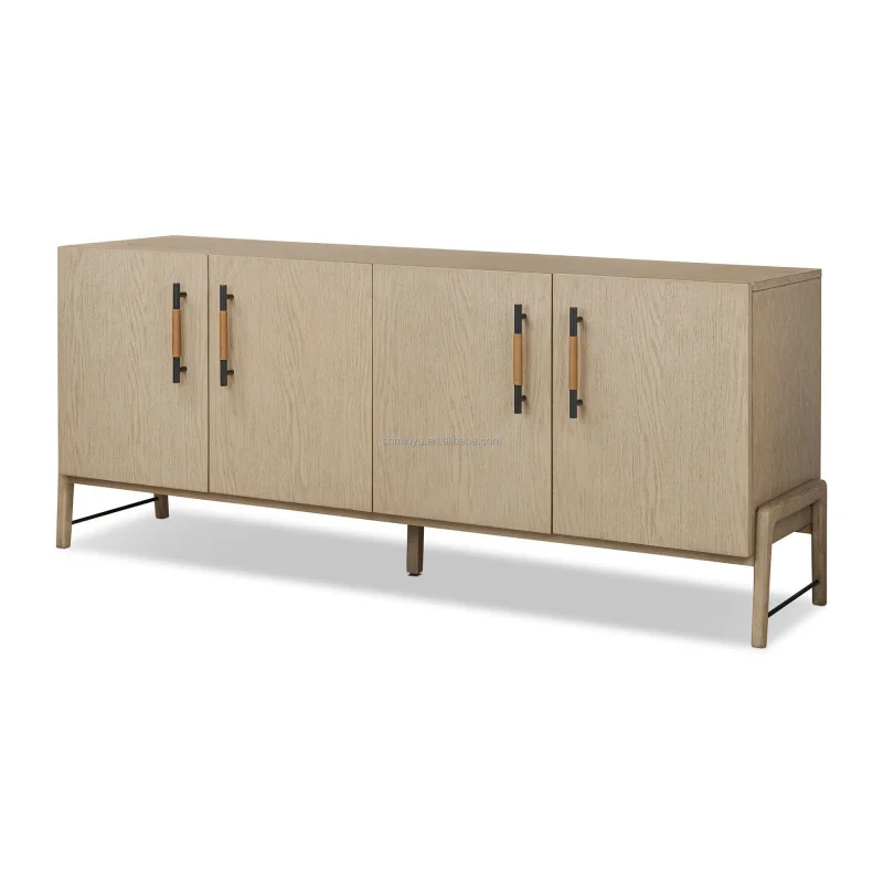 custom.MYHOME Luxury 2026 Modern Style Solid Oak 4-Door Sideboard Display Cabinets with Customizable Sizes & Colors Dining R