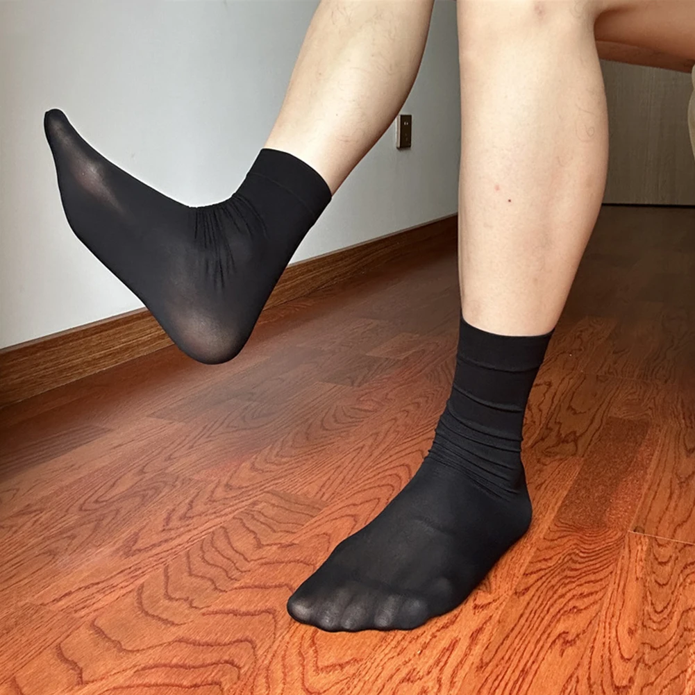 Czarne nylonowe skarpety męskie typu slipper, rozmiar 29-31 cm, męskie skarpety oddychające, krótkie skarpety, modne skarpety tubowe.