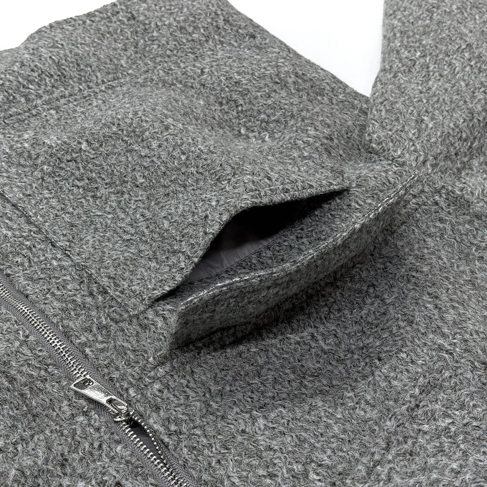 Spring Autumn Short Jacket Warm Tweed Street Fashion Women's Solid Color Zipper Large Pocket Jacket Outerwears Куртка Женская