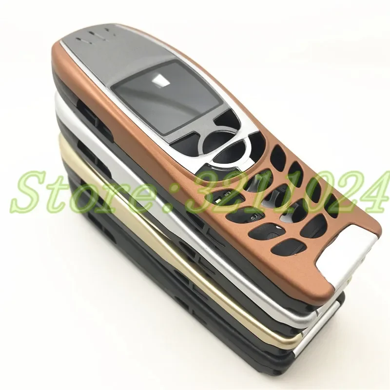 New For Nokia 6310i Cover Case Housing 6310 Battery Door Middle Frame Front Bezel Replace Part (NO Keyboard Keypad) + Logo