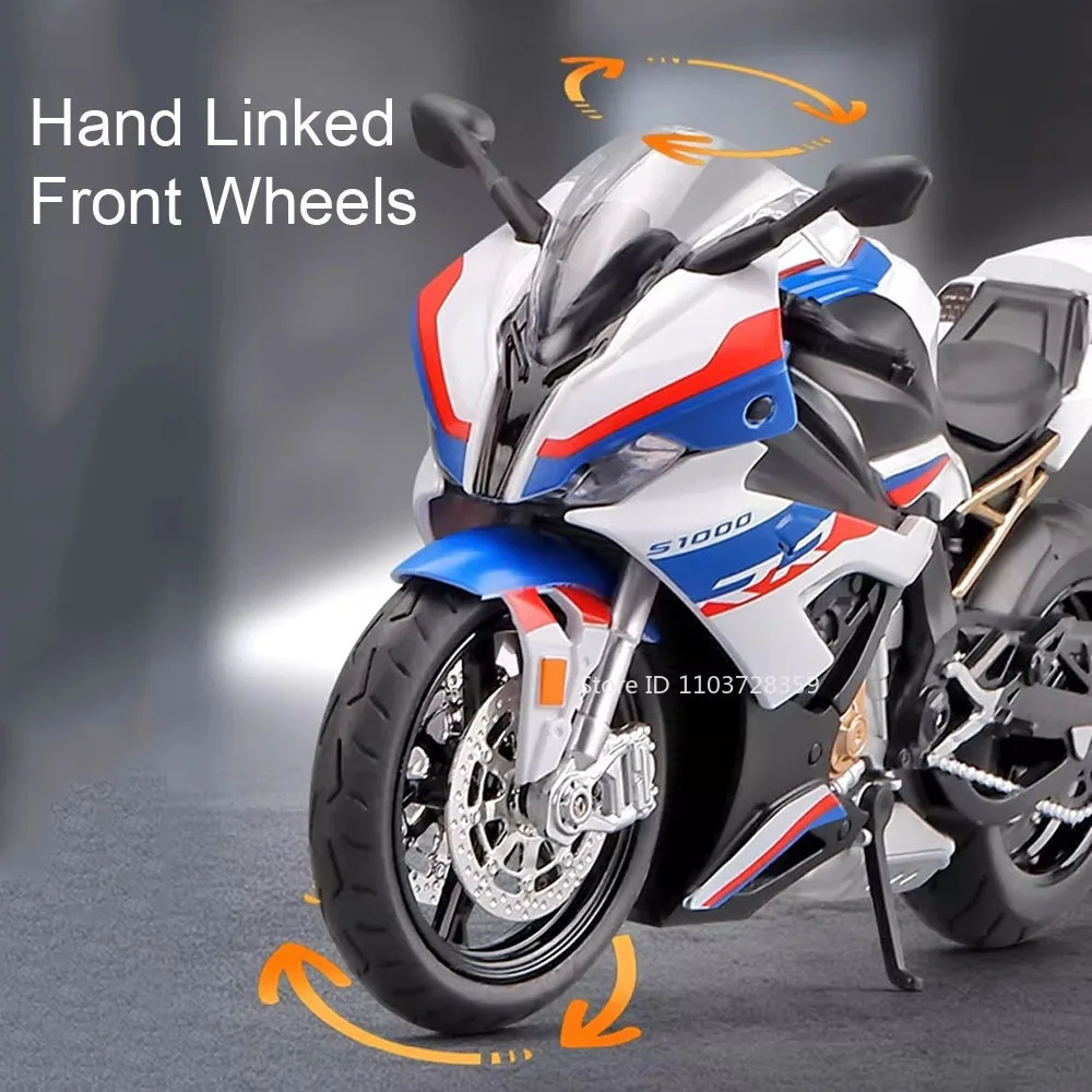 1:12 RRS1000 S1000RR Spielzeugmodell Motorräder Legierung Diecast Motorräder Stoßdämpfung Vorderrad Lenkung Gummireifen Jungen Geschenk – Detail 18
