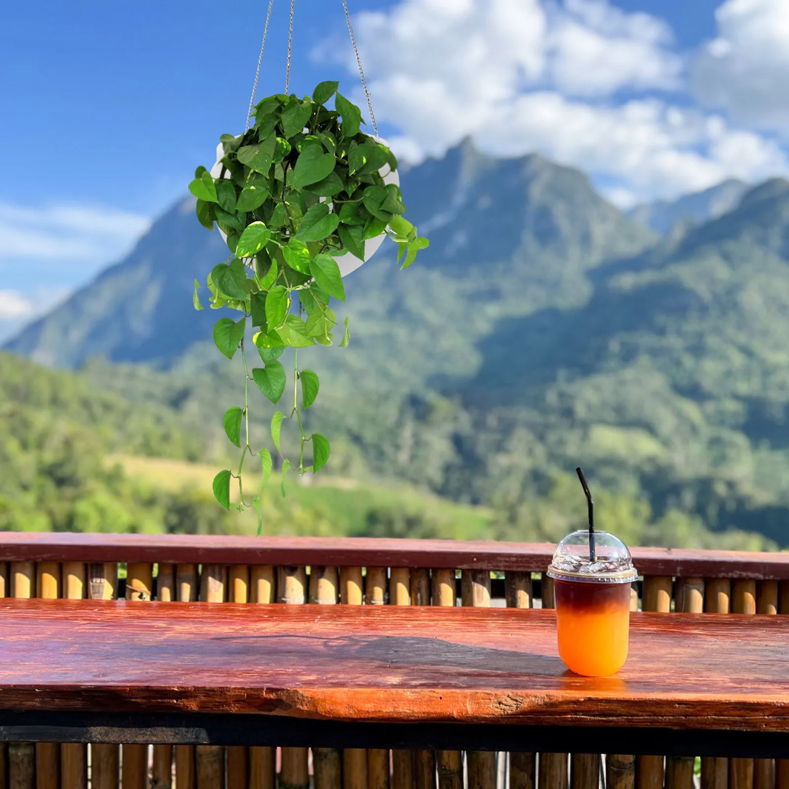 

Plastic Large Self-Watering Hanging Planter Pot White Wall Mounted for Indoor Outdoor Garden Balcony Office Plants Air Purify