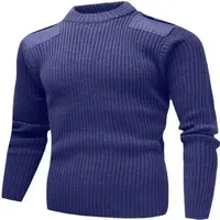 NEW M-3XL Sweater Men Jersey  Knitted Pullover Winter Wool Patch Vintage Green/blue O/V-Neck Knitwear Cold Jerséis Mens Clothing