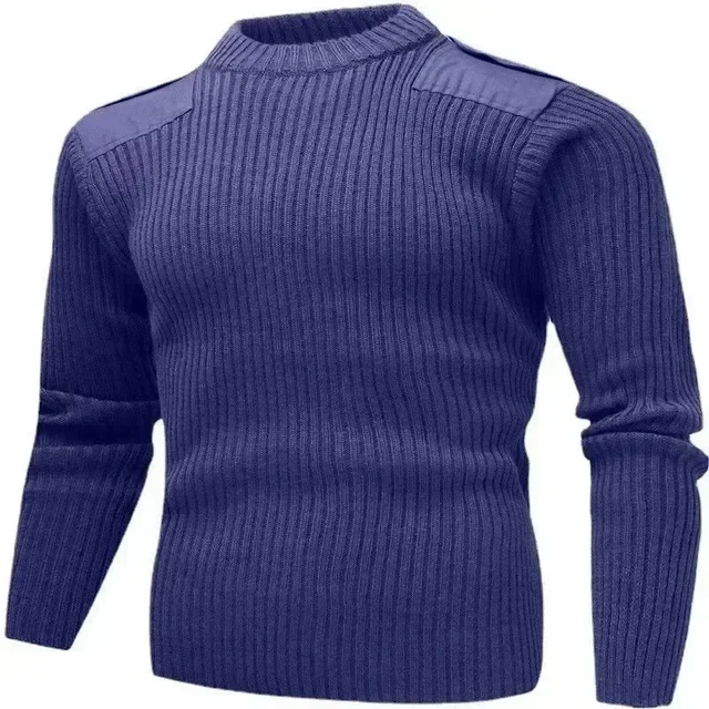 NOWY M-3XL Sweter Męski Jersey Dzianinowy Pulower Zimowy Wełniany Naszywka Vintage Zielony/niebieski O/V-Neck Dzianina Zimna Jerséis Odzież Męska