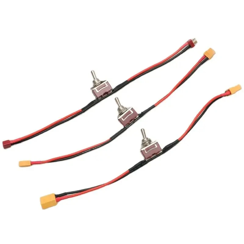 2PCS RC Model Airplane Large Current High Load Switch 14AWG Silicone Wire T-plug XT60 XT90 Connector for Drone Motor ESC Control