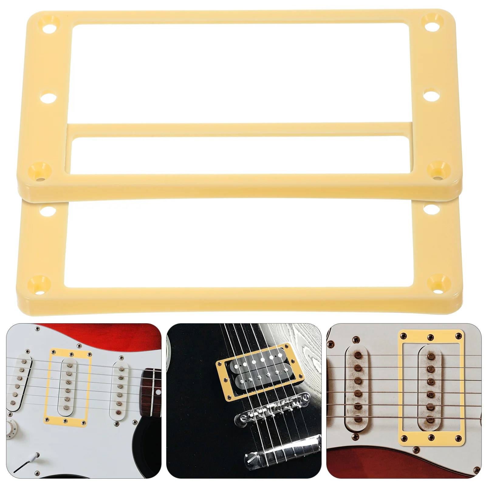 

2 Pcs Pickup Frame Pickups Covering Electric Guitar Supplies Protection Frames Plastic for