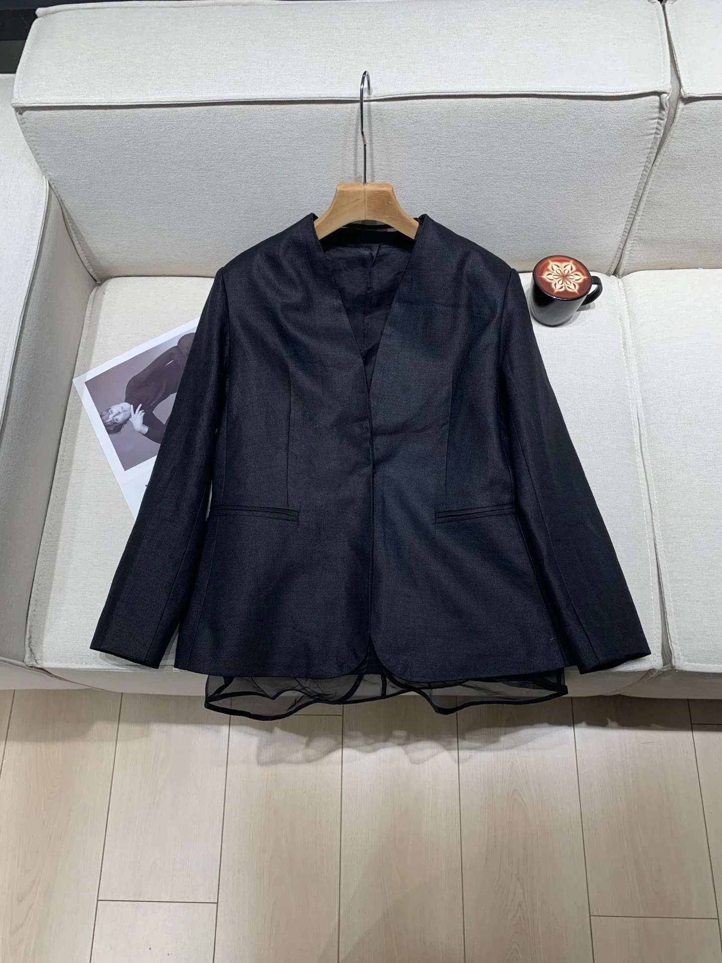 

New Spring/Autumn High-Quality Fashionable Linen Double-Layer Jacket Suit + Wide-Leg Suit Pants