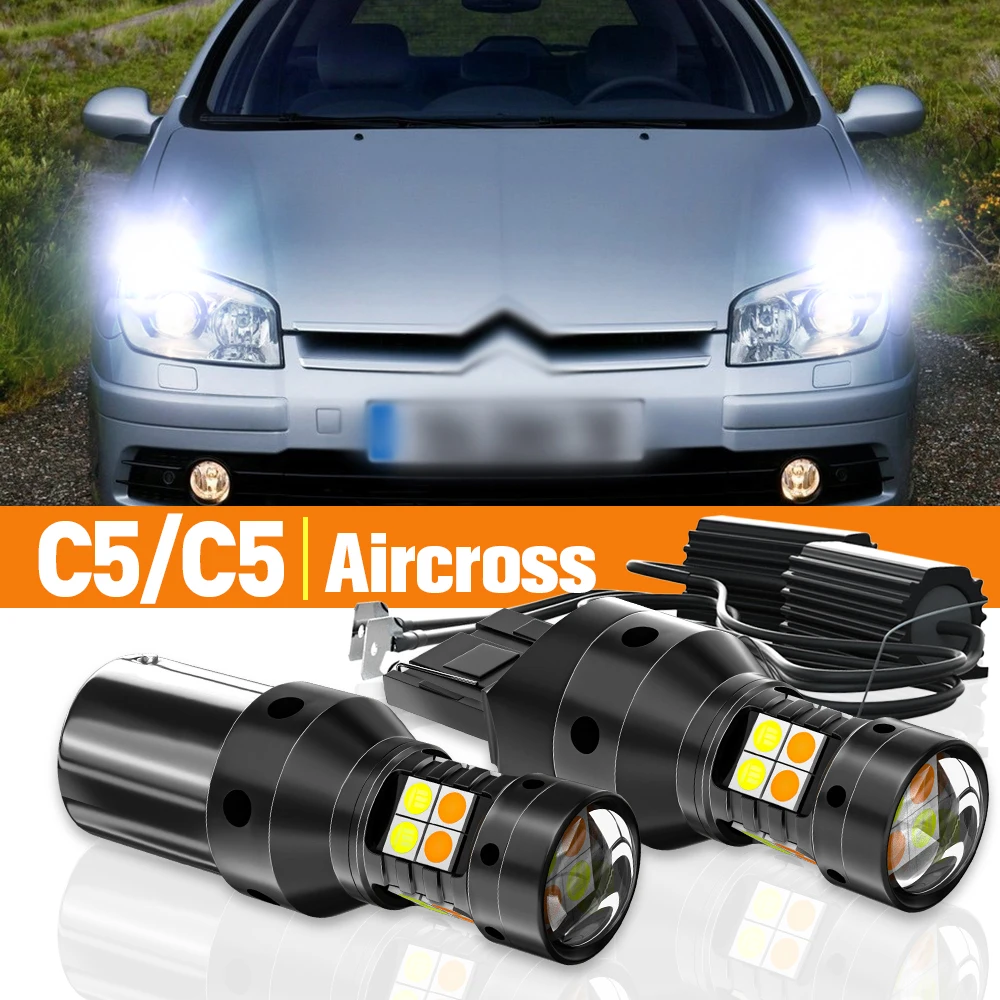 

2x LED Dual Mode Turn Signal+Daytime Running Light DRL For Citroen C5 2001-2014 Aircross 2018-2020 2008 2014 Accessories Canbus