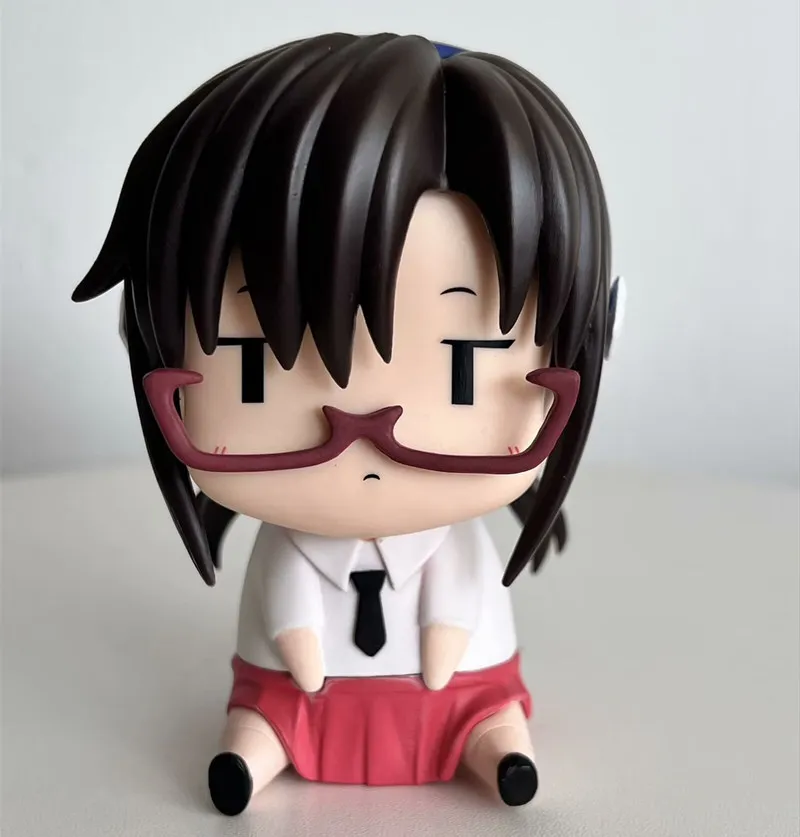 Q-Version Asuka Makinami Ayanami Rei Eva Anime Figure Kawaii Garage Kit Model Sitting Posture Ornament Doll Children'S Toy Gifts