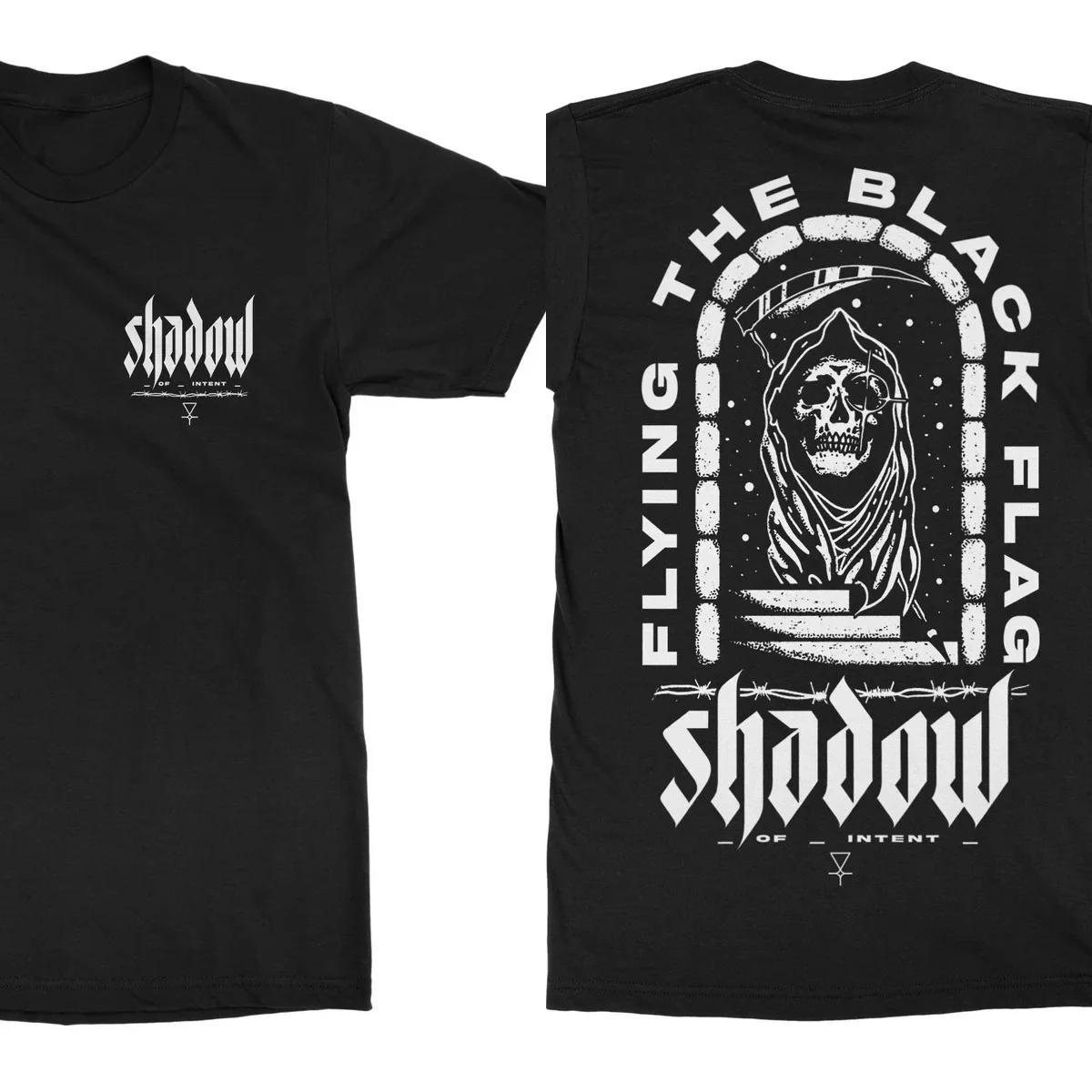 Shadow of Intent Alien Combat Sci‑Fi Metal Theme Print T‑Shirt, Equipped with Eye‑catching Sci‑fi Alien Warrior Battle Art Print