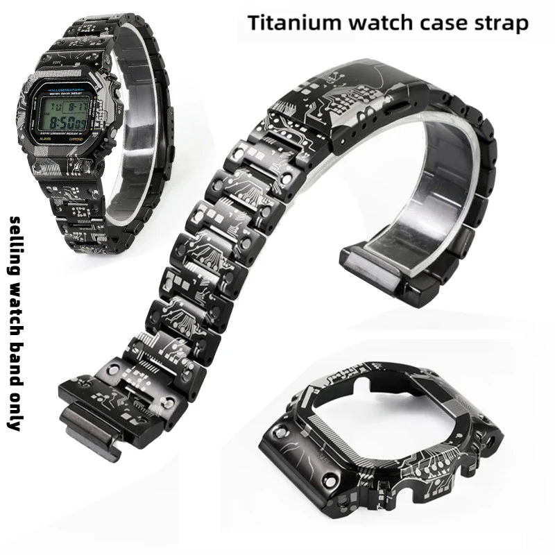 DW5600 5610 GMWB5000 Titanium Mod Kit For Casio DW5600 GMW5610 GMW-B5000 Case watch band stainless steel Metal Bezel Strap men