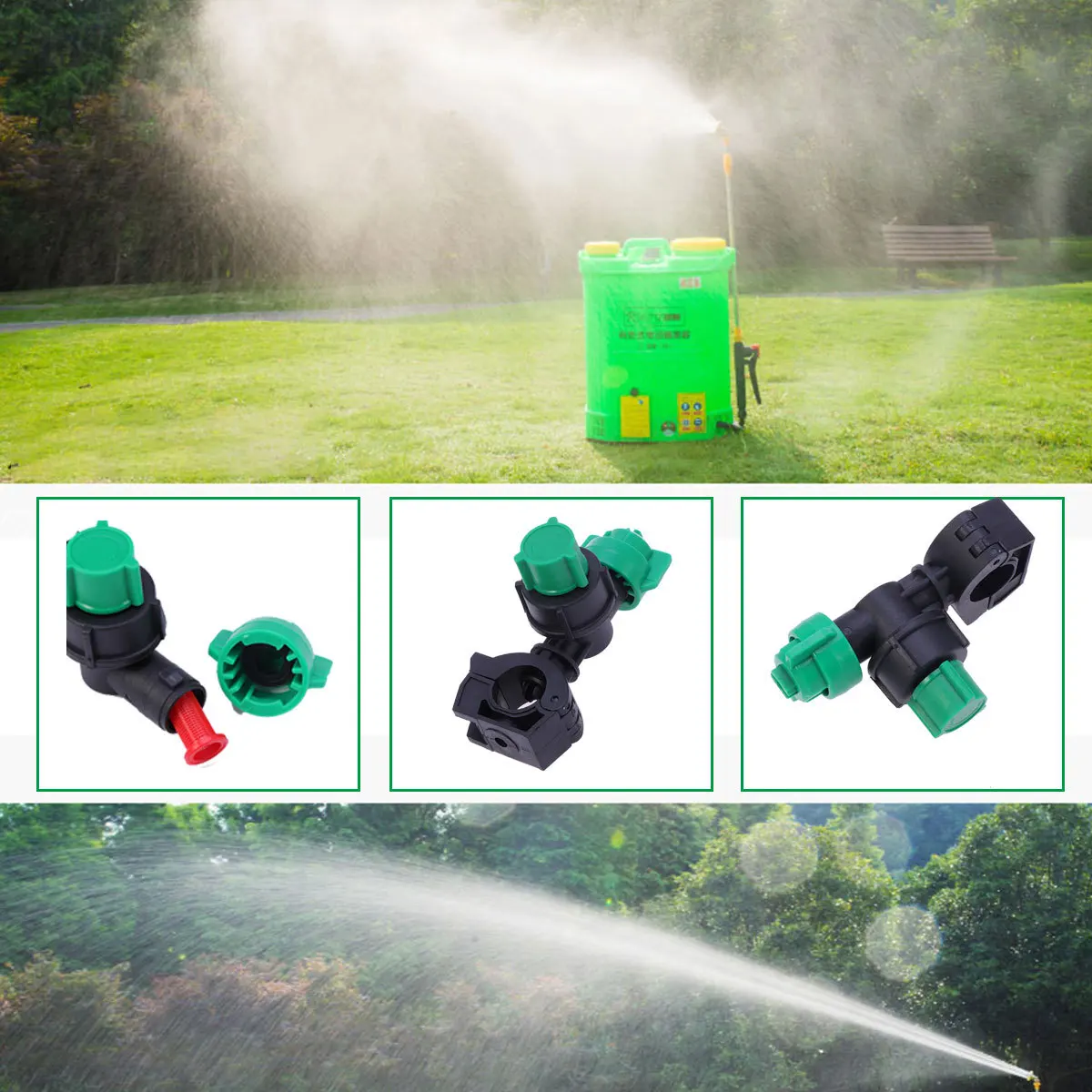 Ugello di spruzzo per l'agricoltura Spruzzatore per tubo in plastica durevole di grandi dimensioni con flusso regolabile Spruzzatore per ugello per tubo da giardino