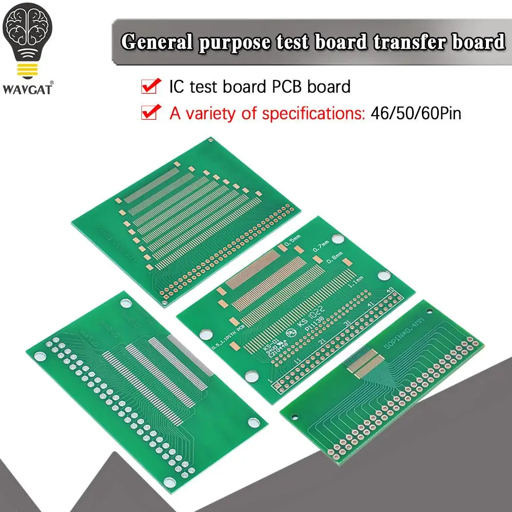 2.54 pin 46Pin 50Pin 60Pin 2.0 0.4mm 0.5-1.0mm Pin Pitch TFT LCD SMD To DIP Adapter Board  space Pinboard Test Module FPC PCB