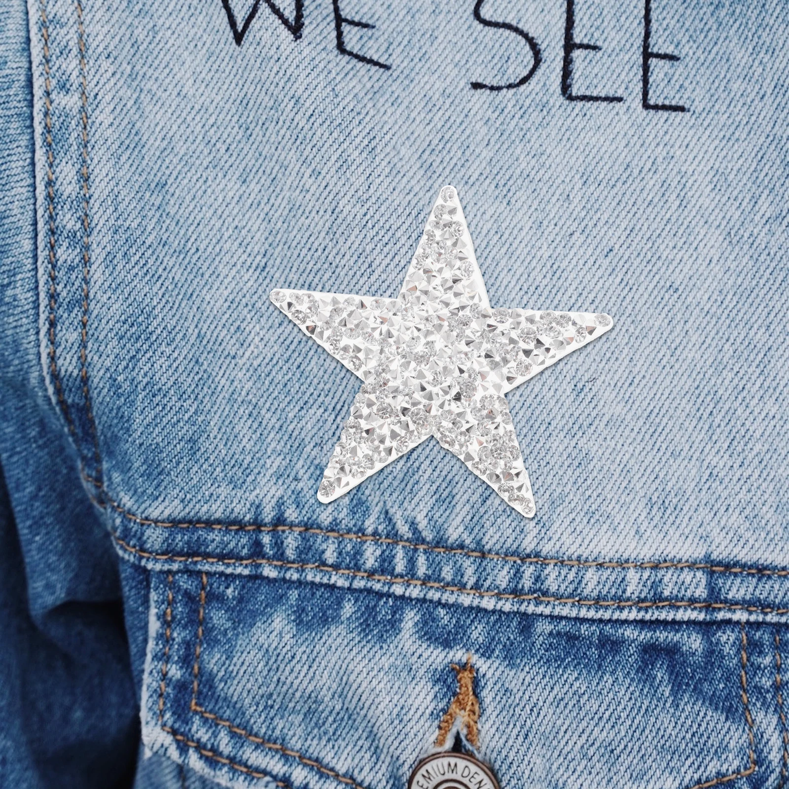 

30pcs Iron On Glitter Star Patches Clothing Repair Decorative Hot Glue Polyester Patches For Clothes Bags Hats Diy Crafts