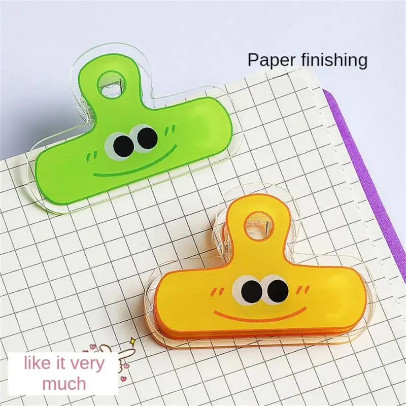 Inspirerende Cartoon Briefpapier Clip Vaste Data Test Papier Dubbellaags Transparant Pp Clip Lange Staart Clip Hand Account Clip