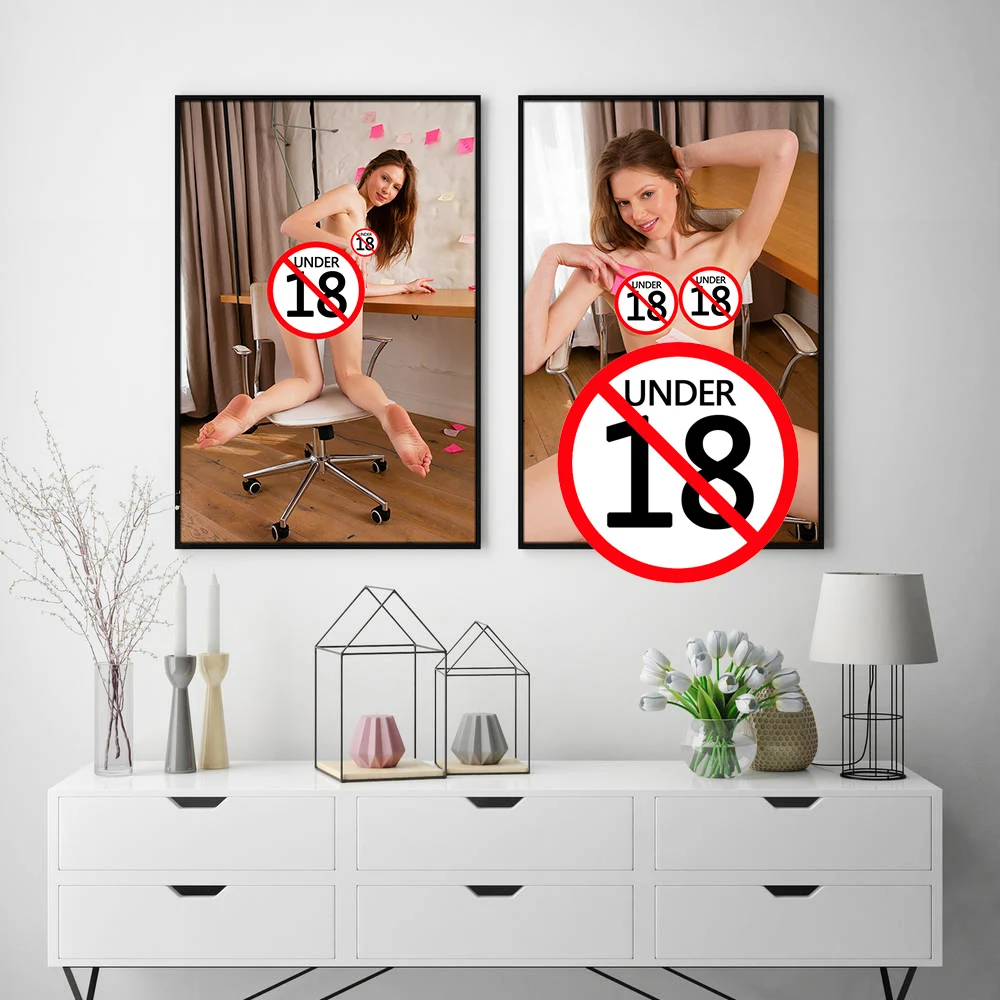 Sexy Nude Young Girl Poster for Wall Art Wallpaper Naked Beauty Picture Print Canvas Painting Home Boy's Room Decor Aesthetic