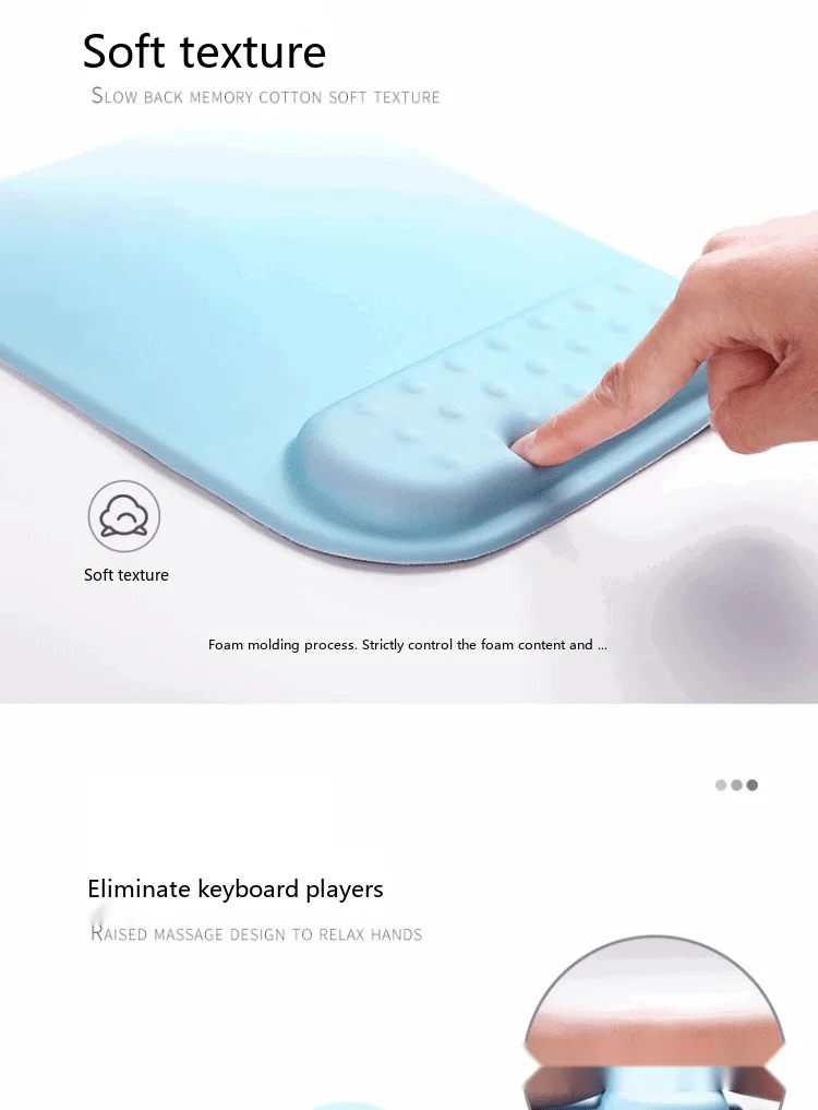 Silikon-Handgelenkauflage für Mauspad, 8 Farben, Büro- und Gaming-Unterlage, ergonomisch, rutschfest, Schreibtischunterlage mit Massagefunktion – Detail 3