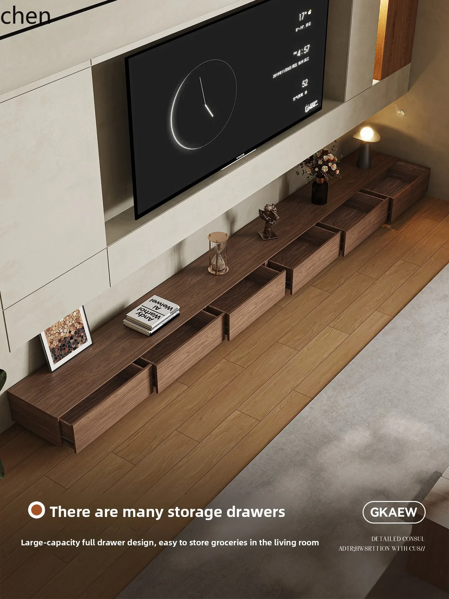 solid wood TV cabinet, living room floor cabinet, antique extended floor cabinet