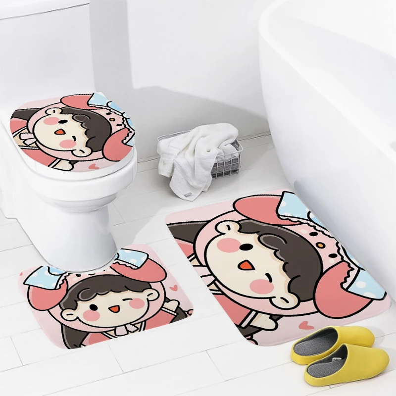 home bathroom floor mats Anime animal style Bath Foot mat modern bathroom accessories rug Toilet mat Bathtub anti-slip carpet