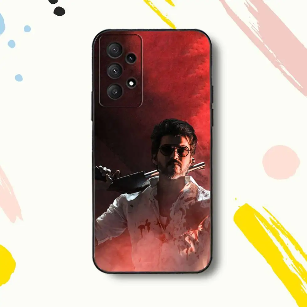 حافظة هاتف T-Thalapathy Singer VijayS لهاتف سامسونج جالاكسي A 80,72,73,91,53,22,51,52,5G,Plus,J,Note غطاء أسود ناعم #5