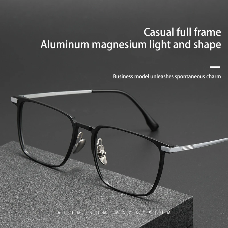 VICKY Aluminum Titanium Fashion Classic Business Anti-blue Light Reading Glasses Men with Prescription Lenses Customized 20248