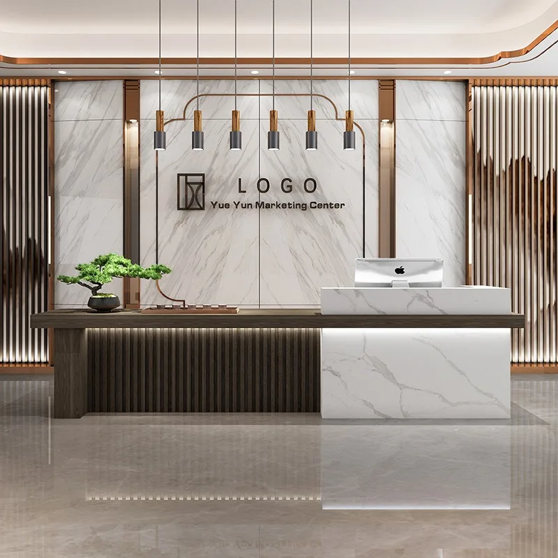 # Modern Luxury Hotel Reception Desk Front Office Counter Built-in Storage For Hotels Hotel Furniture