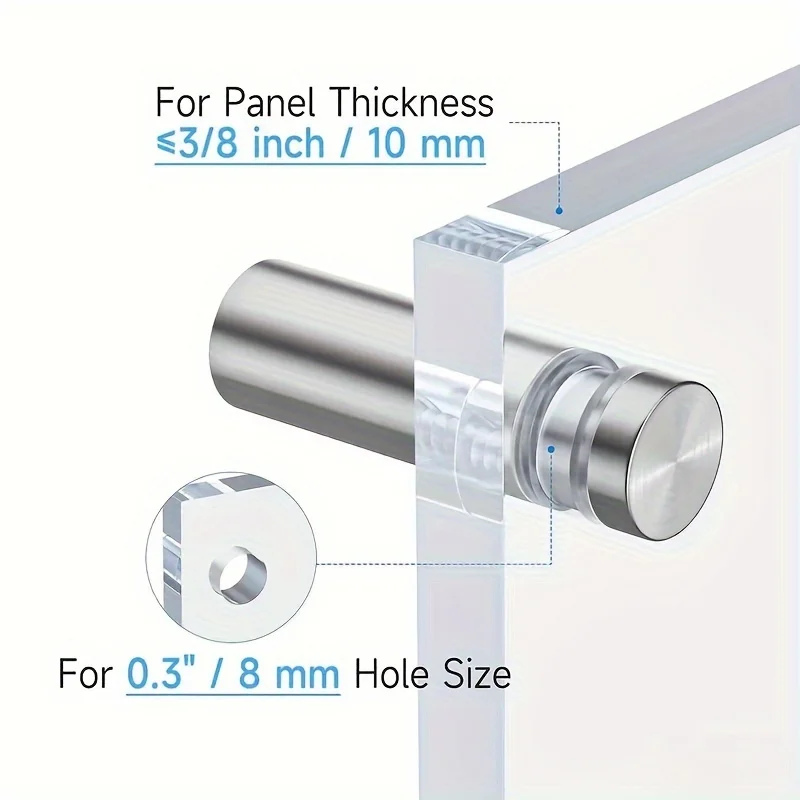 8PCS Stainless Steel Bracket Screw Decorative Nail for Advertising Signs Hollow Mirror Glass Studs Decorative Screws for Hanging