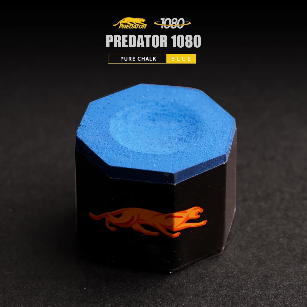 Original PREDATOR 1080 Cue Chalk Pure Blue Medium Oil Professional Billiard Chalk Shape Octagon