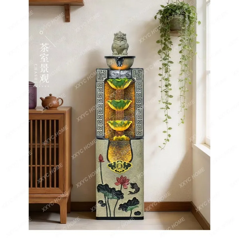 XXGenerating wealth, flowing water ornament, circulating water, Zen charm decoration, floor-to-ceiling fountain landscape