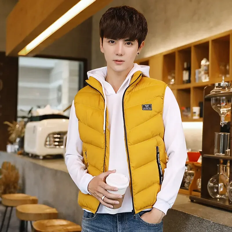 

2025 New Plus Size Down Cotton Vest Men Jacket Sleeveless Fashion Vest Winter Man Casual Coats Men Warm Cotton Thicken Waistcoat